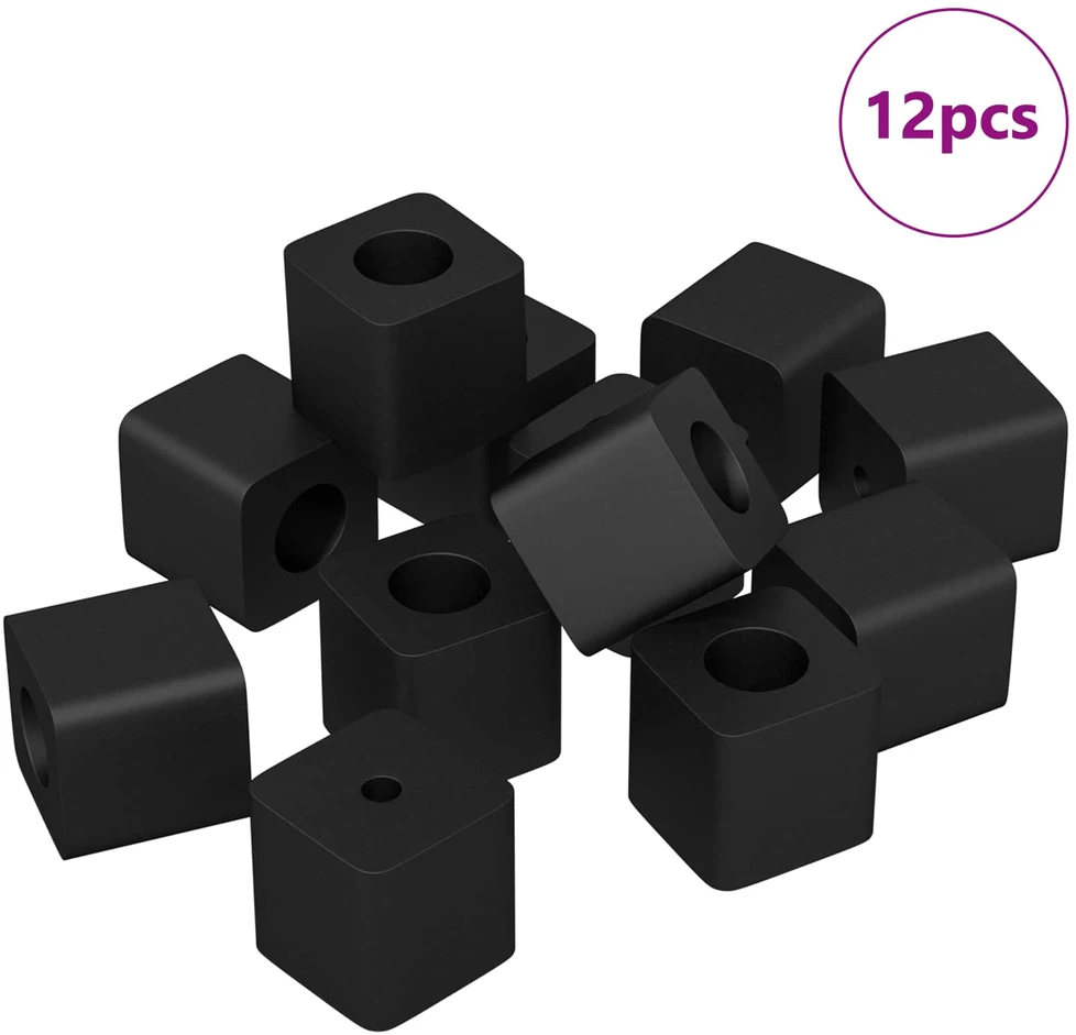 Stalčiaus laikiklis 12 vnt. Juoda 15 x 15 x 15mm PP kopolimeras