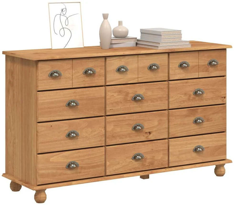 Komoda ASKIM Ruda 79 x 40 x 133,5 cm Kietos pušies mediena