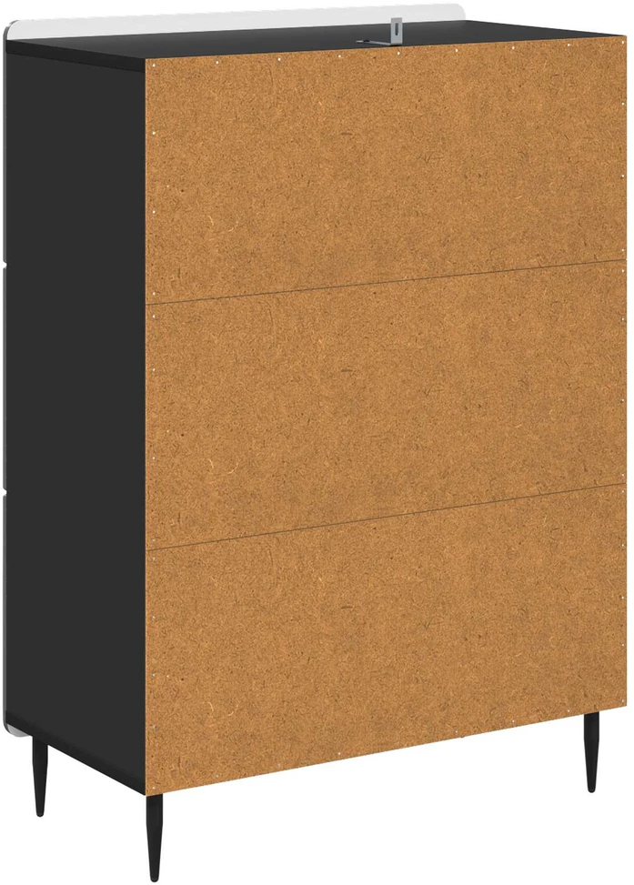 Stalčių spintelė 66 x 34,5 x 92 cm Apdirbta mediena Juoda