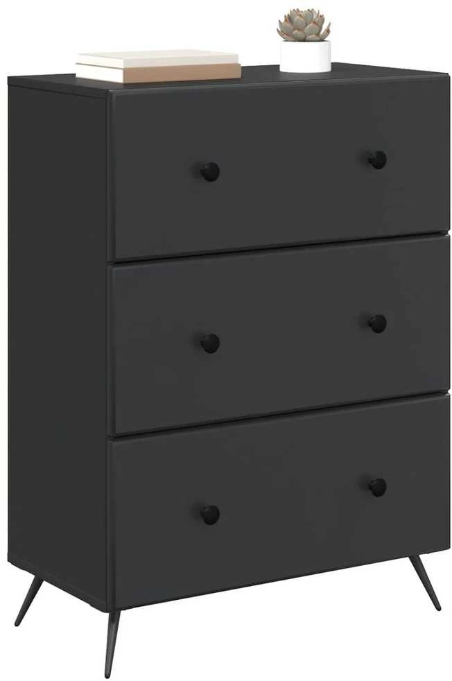 Stalčių spintelė 66 x 34,5 x 90 cm Apdirbta mediena Juoda