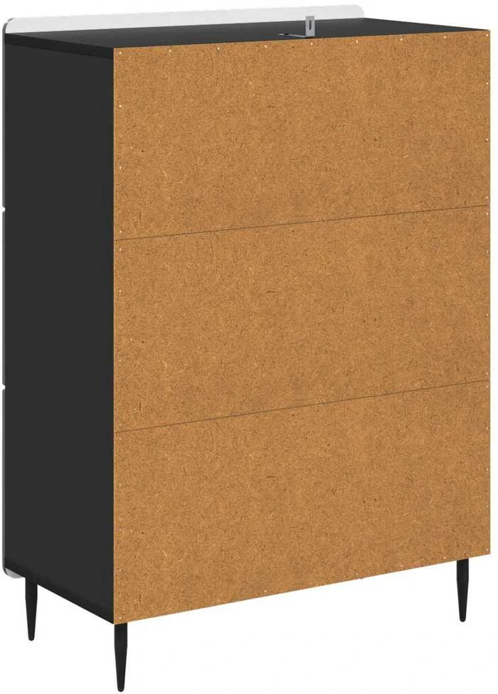 Stalčių spintelė 66 x 34,5 x 92 cm Apdirbta mediena Juoda