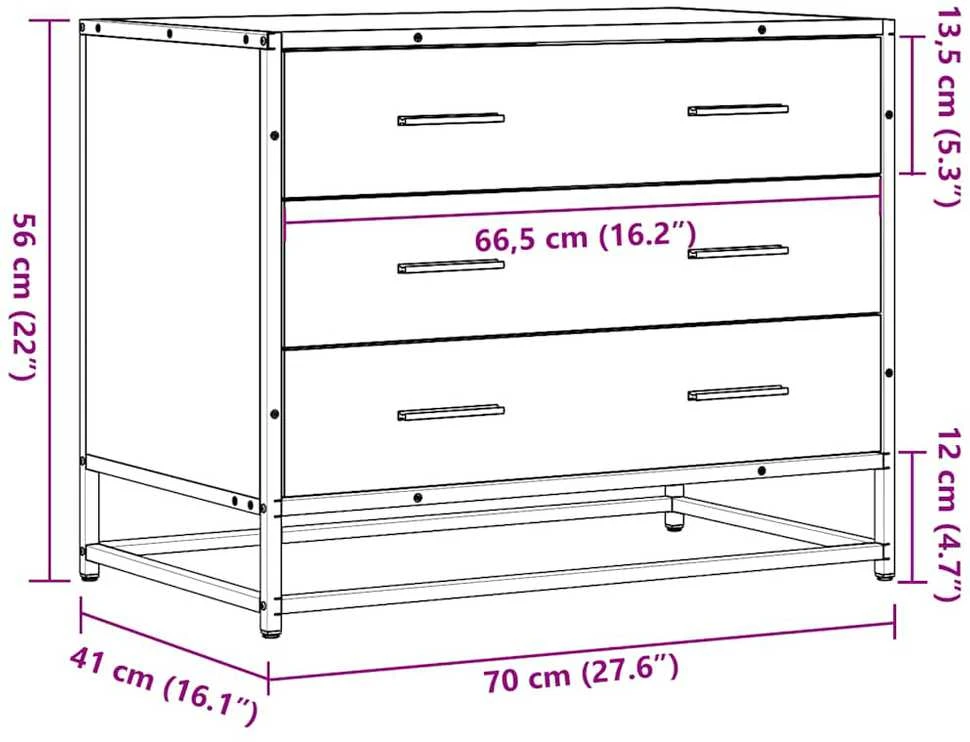 Stalčių spintelė Pilka Sonoma 70x41x56 cm Engineered Wood