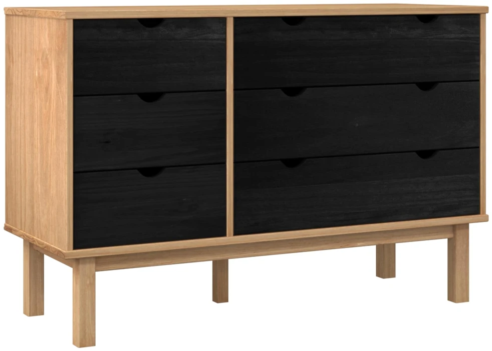 Stalčių spintelė su stalčių OTTA Juoda 111 x 43 x 73,5 cm
