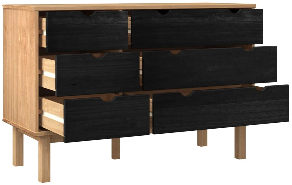 Stalčių spintelė su stalčių OTTA Juoda 111 x 43 x 73,5 cm