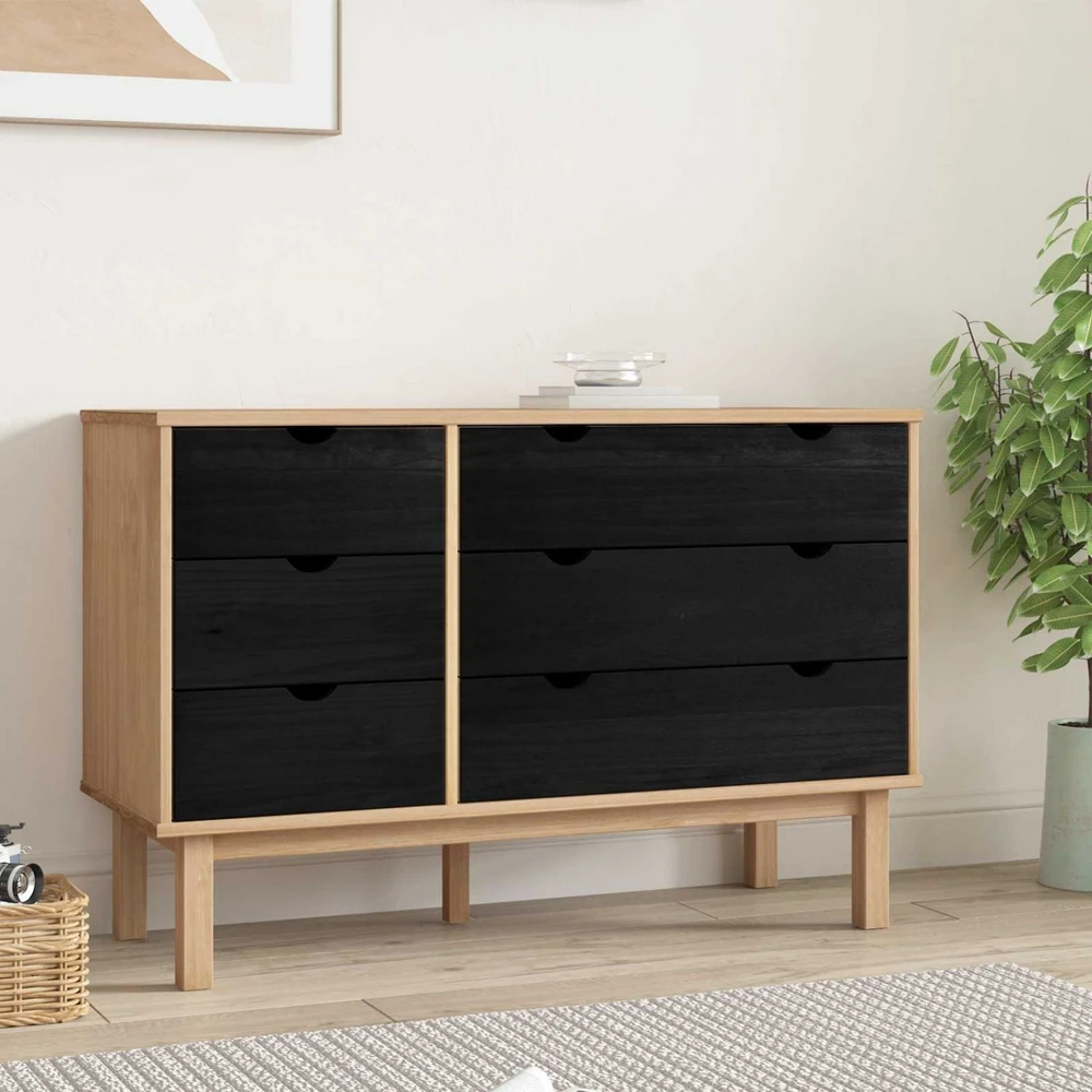 Stalčių spintelė su stalčių OTTA Juoda 111 x 43 x 73,5 cm
