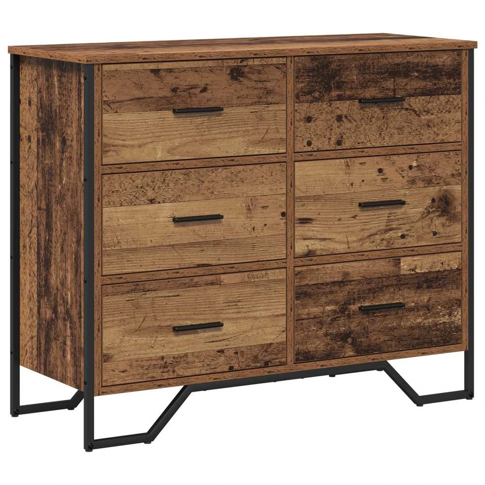 Ištraukalas spinta 6-Dėžė Senas medis 91 x 35,5 x 74,5 cm
