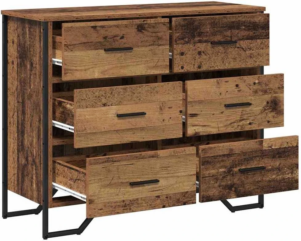 Ištraukalas spinta 6-Dėžė Senas medis 91 x 35,5 x 74,5 cm