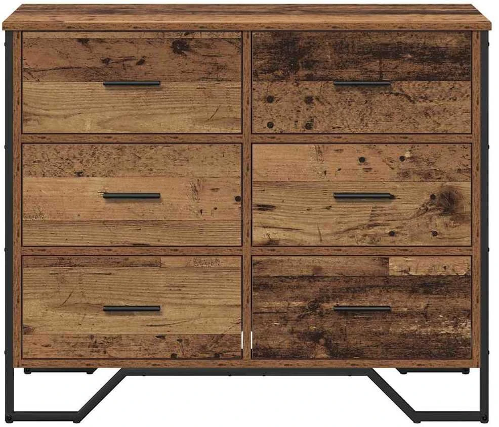 Ištraukalas spinta 6-Dėžė Senas medis 91 x 35,5 x 74,5 cm