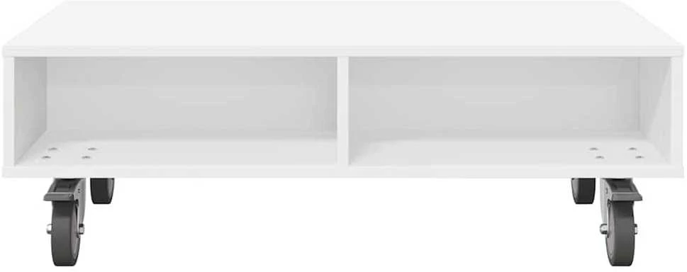 Staliukas su ratais Balta 90 x 50 x 30 cm Apdirbta mediena