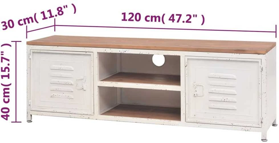 TV staliukas Staliukas televizoriui, 120x30x40 cm, balta