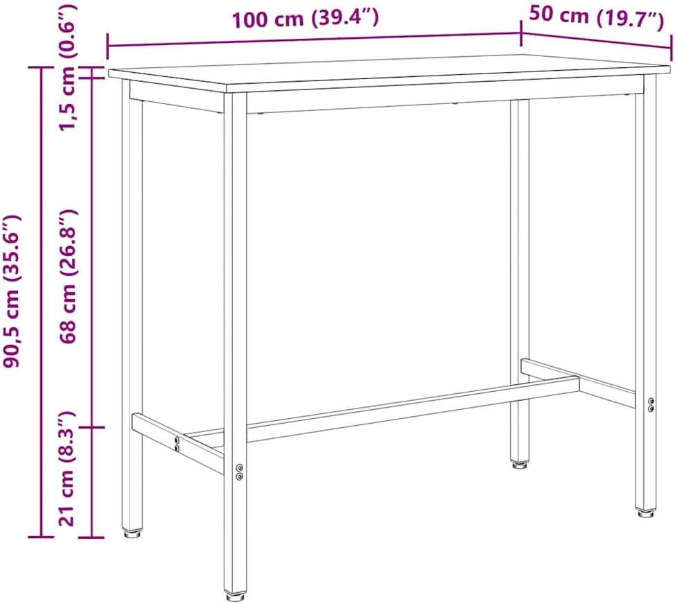staliuku Pilkas Sonoma 100 x 50 x 90,5 cm