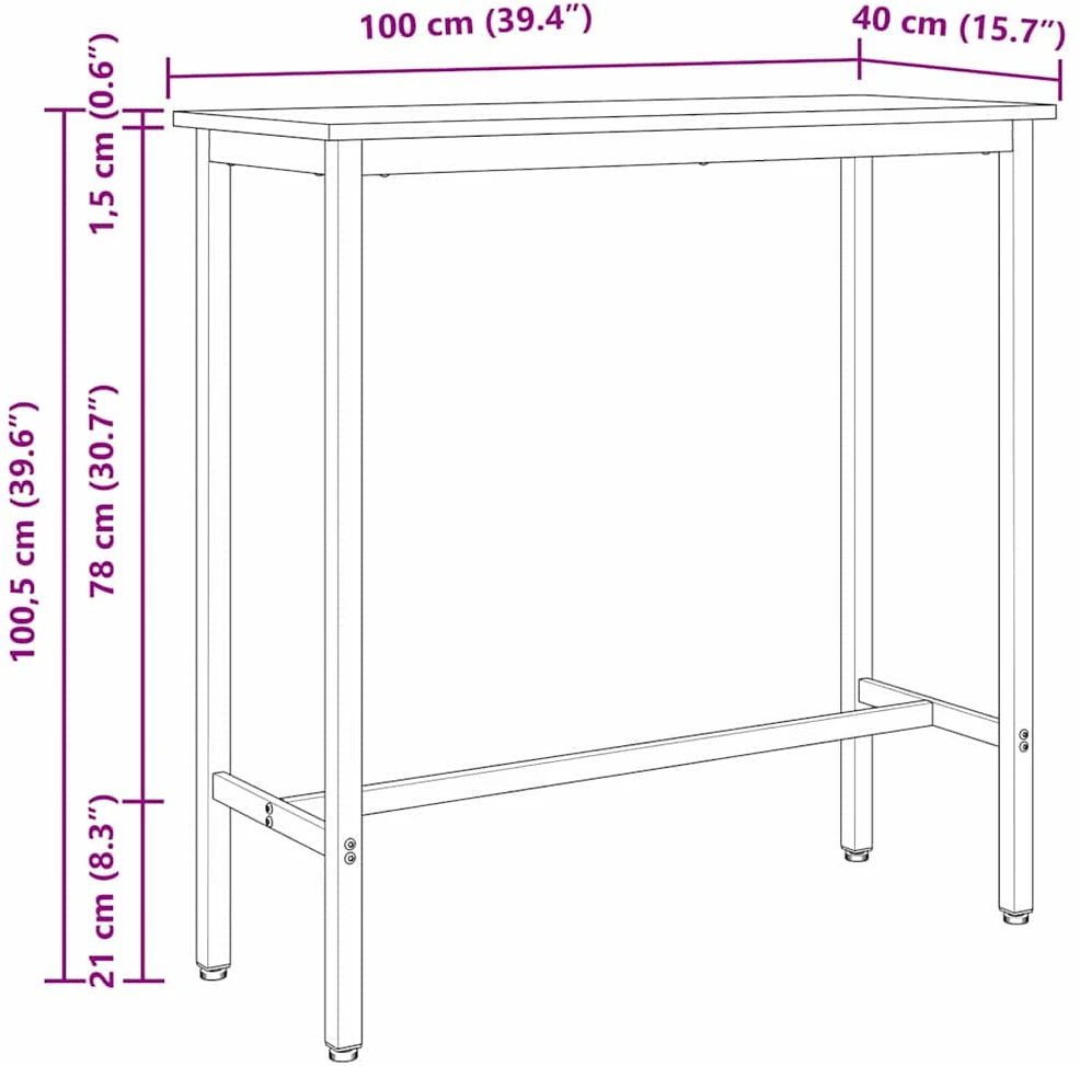 staliuku Pilkas Sonoma 100 x 40 x 100,5 cm