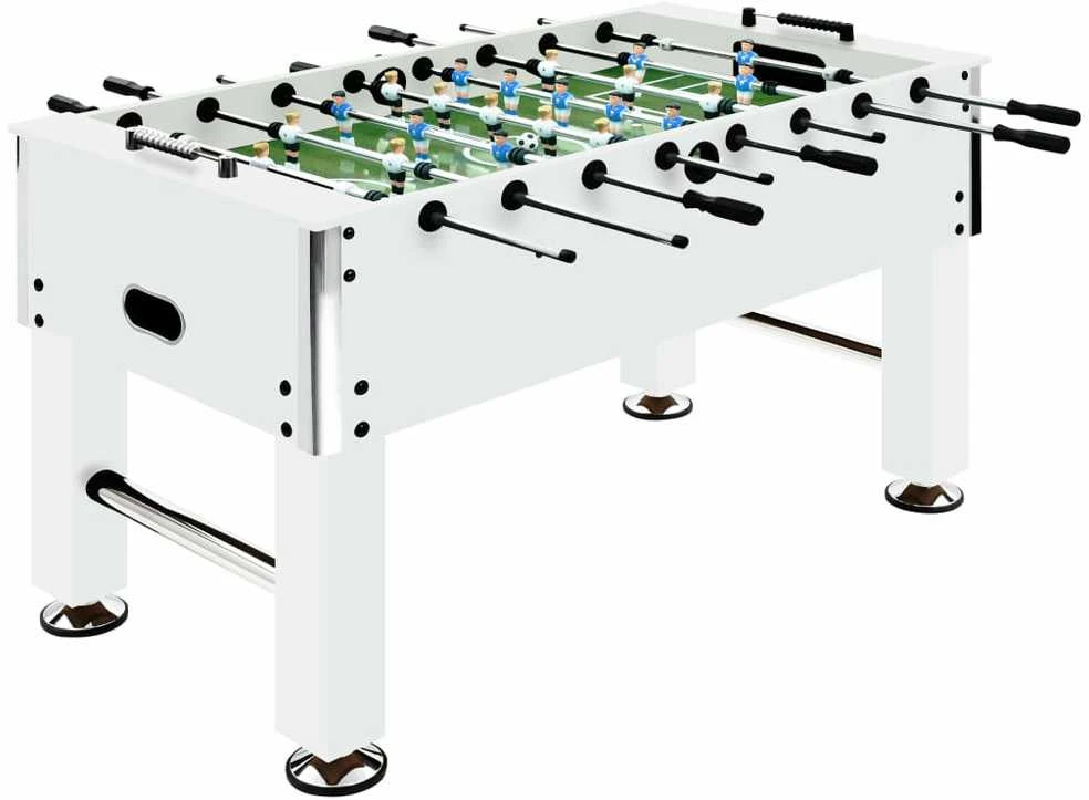 Stalo futbolo stalas, baltas, 140x74,5x87,5cm, plienas, 60kg