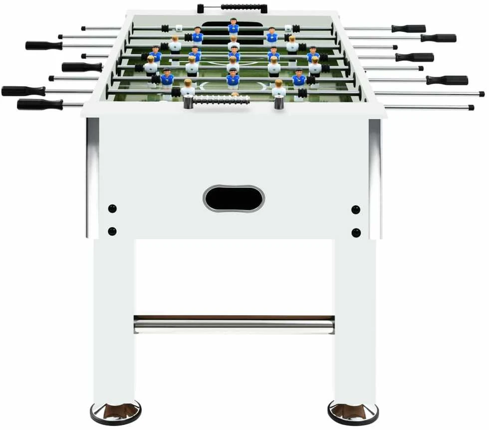 Stalo futbolo stalas, baltas, 140x74,5x87,5cm, plienas, 60kg