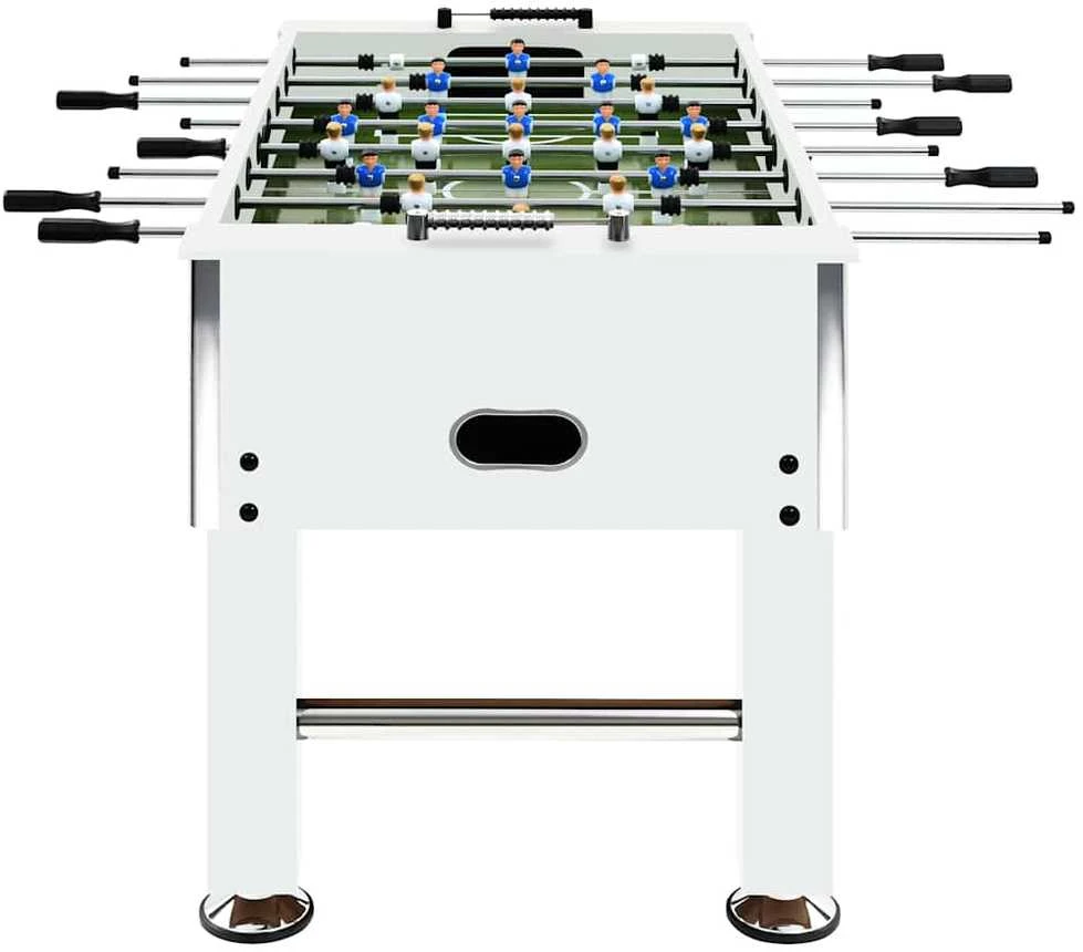 Stalo futbolo stalas, baltas, 140x74,5x87,5cm, plienas, 60kg