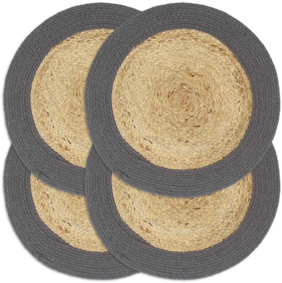 Stalo kilimėliai, 4 vnt., natūralios ir antracito spalvų, 38cm