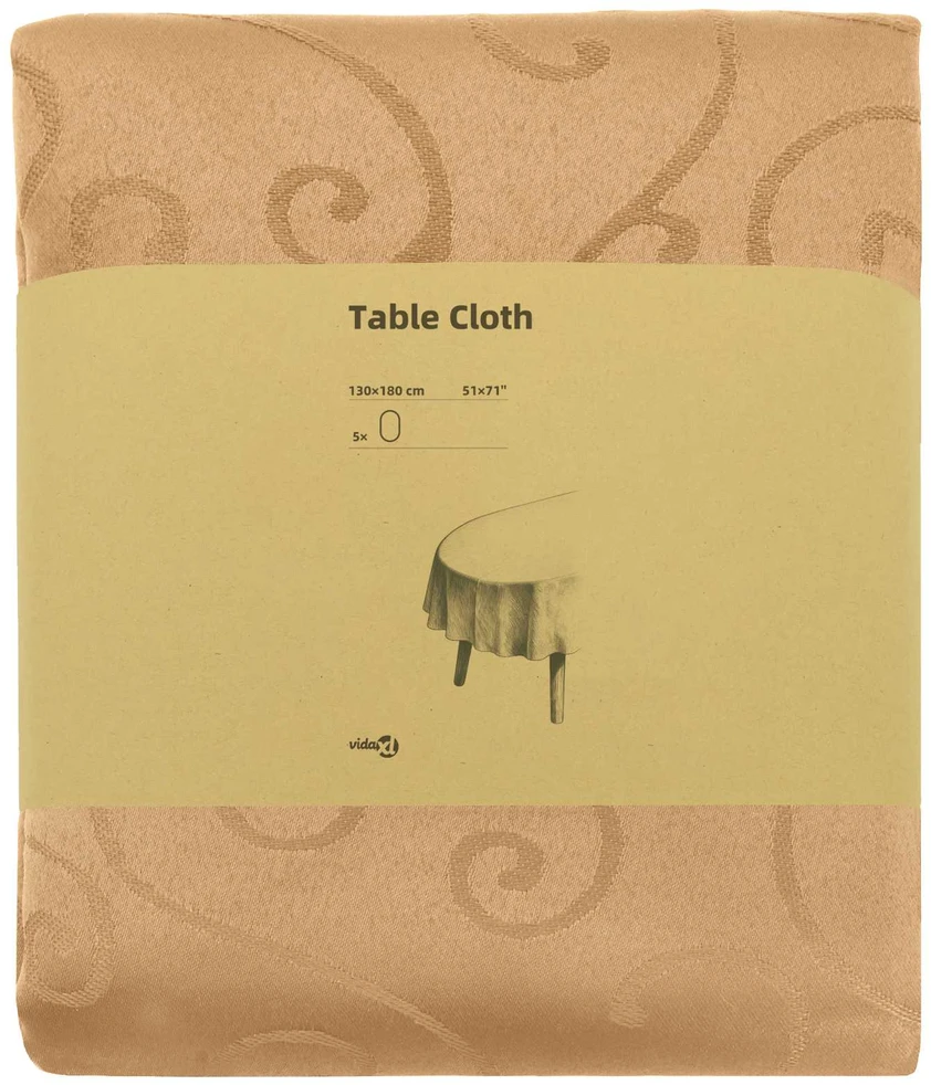 Stalo skraistė 5 vnt. Ovalo Smėlio 130 x 180 cm