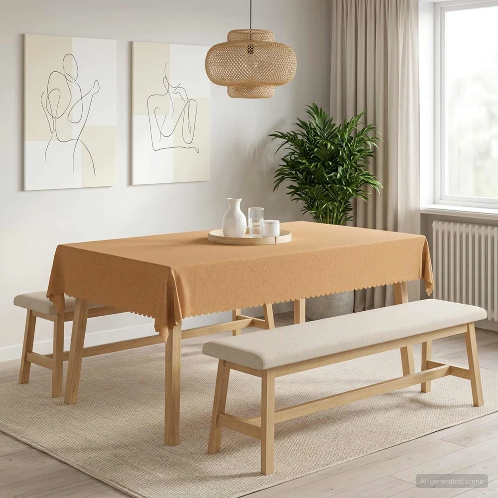 Stalo skraistė 5 vnt. Stačiakampio Smėlio 140 x 220 cm