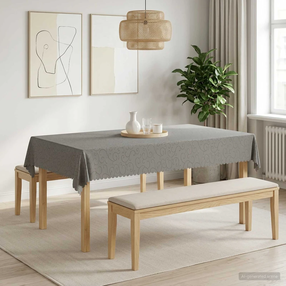 Stalo skraistė 5 vnt. Stačiakampio Šviesiai pilka 140 x 200 cm