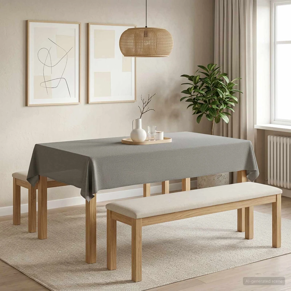 Stalo skraistė 5 vnt. Stačiakampio Šviesiai pilka 140 x 220 cm
