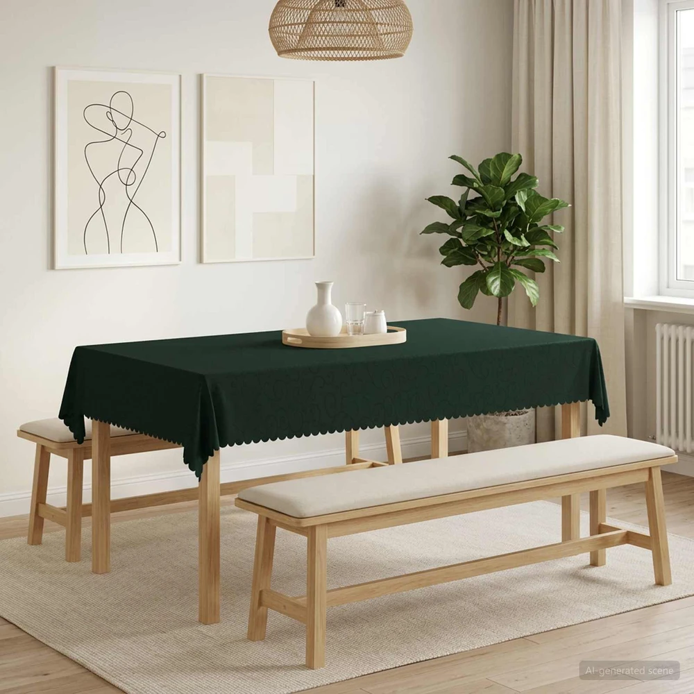 Stalo skraistė 5 vnt. Stačiakampio Tamsiai žalia 110 x 180 cm