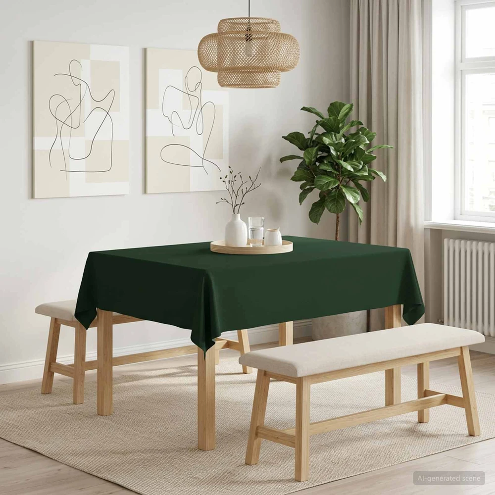 Stalo skraistė 5 vnt. Stačiakampio Tamsiai žalia 140 x 180 cm