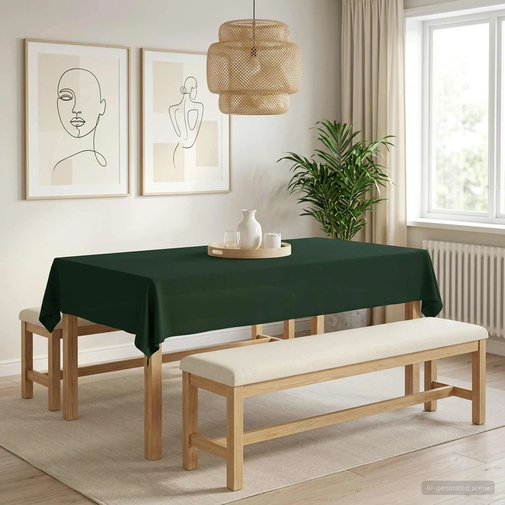 Stalo skraistė 5 vnt. Stačiakampio Tamsiai žalia 140 x 260 cm