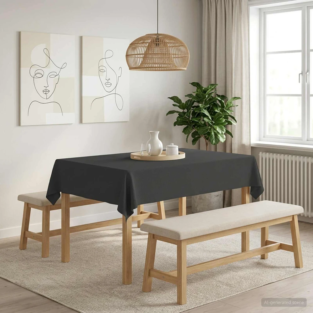 Stalo skraistė 5 vnt. Stačiakampio Tamsiai pilka 110 x 140 cm