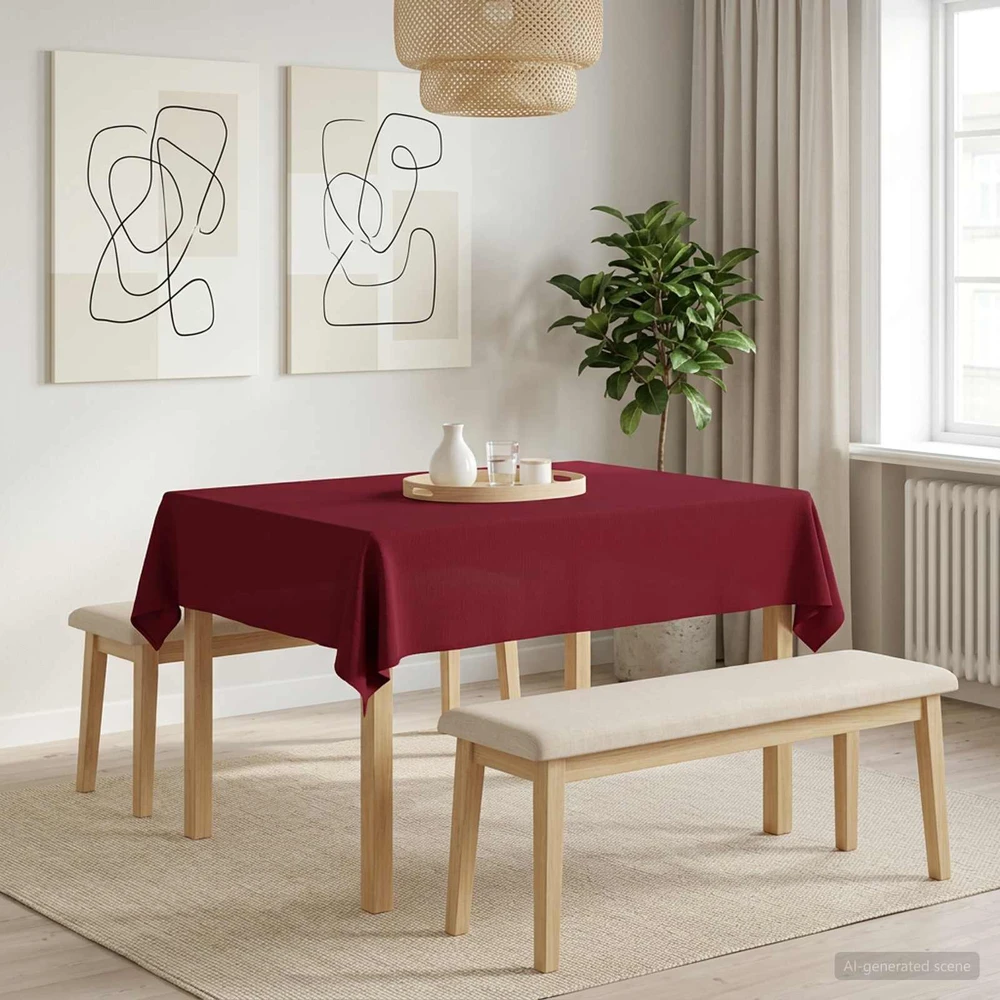 Stalo skraistė 5 vnt. Stačiakampio Vyno raudona 140 x 180 cm