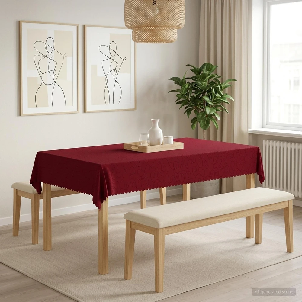 Stalo skraistė 5 vnt. Stačiakampio Vyno raudona 110 x 180 cm