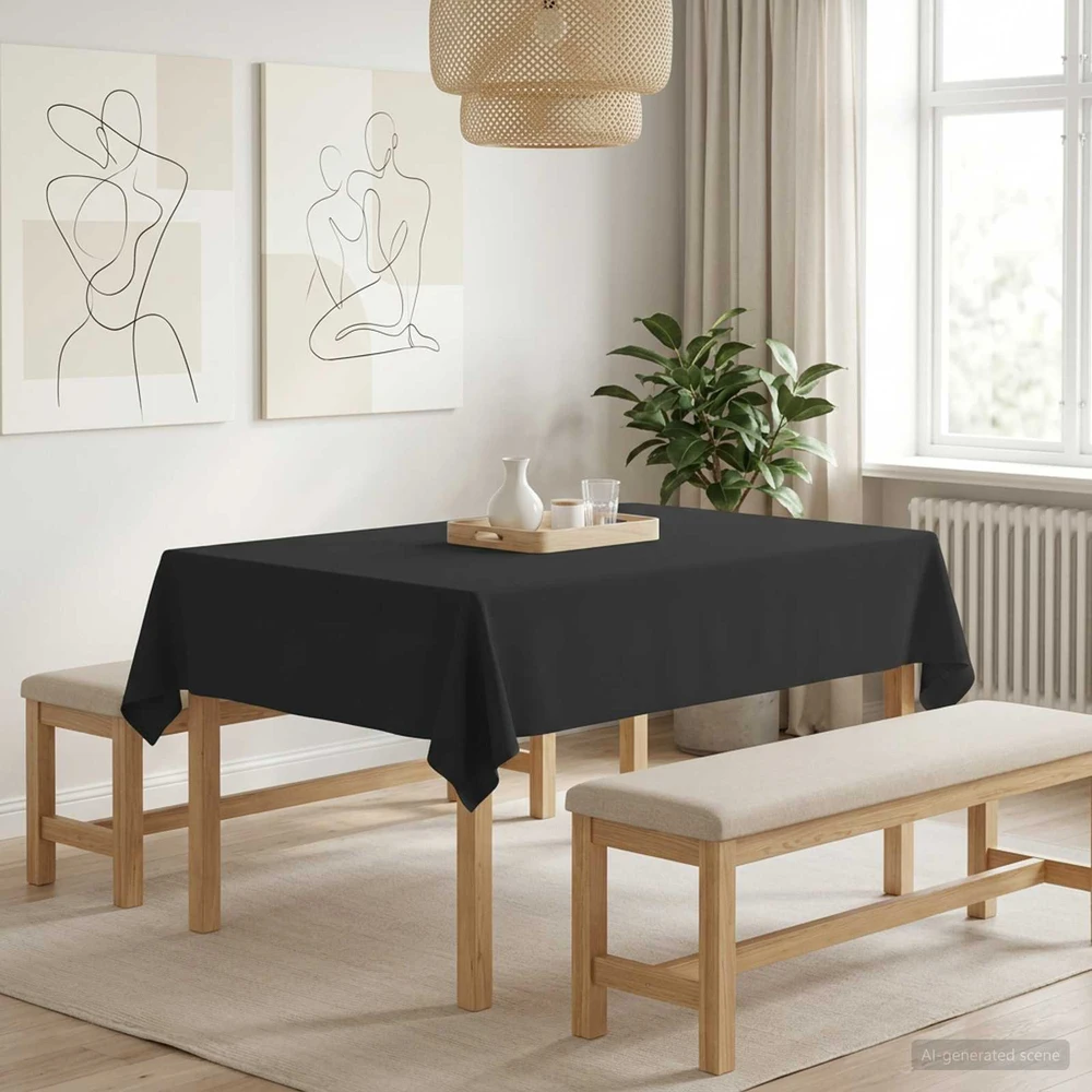 Stalo skraistė 5 vnt. Tamsiai pilka 110 x 140 cm Poliesteris