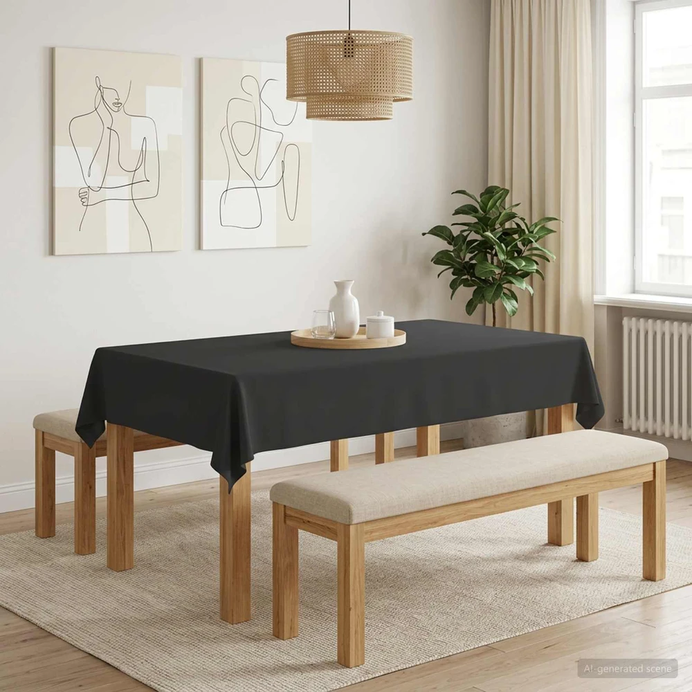 Stalo skraistė 5 vnt. Tamsiai pilka 110 x 160 cm Poliesteris