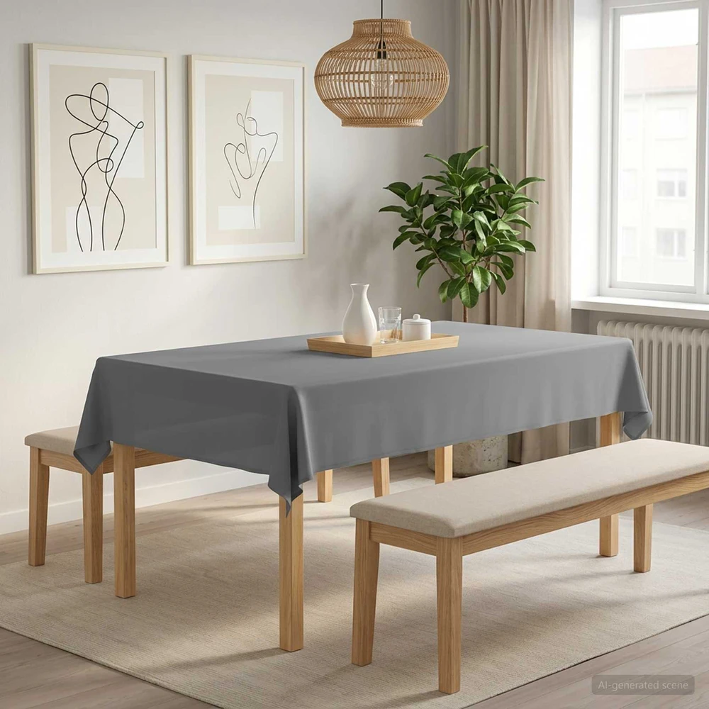 Stalo skraistė Šviesiai pilka 140 x 220 cm Poliesteris