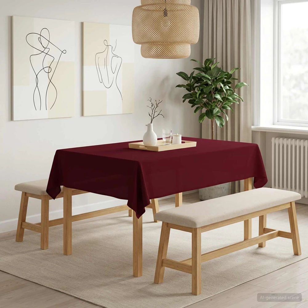 Stalo skraistė Vyno raudona 140 x 180 cm Poliesteris