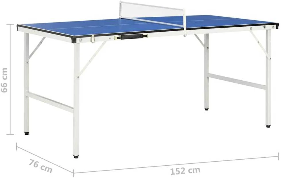 Stalo teniso stalas su tinklu, mėlynas, 152x76x66cm, 5 pėdų
