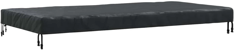 Stalo uždengimas 202 x 102 x 15 cm audinys Stačiakampio Juoda