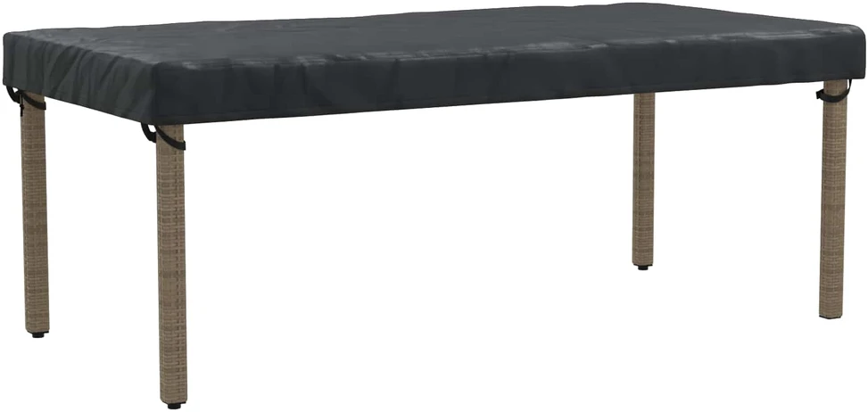 Stalo uždengimas 202 x 102 x 15 cm audinys Stačiakampio Juoda