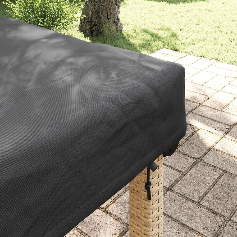 Stalo uždengimas 202 x 102 x 15 cm audinys Stačiakampio Juoda