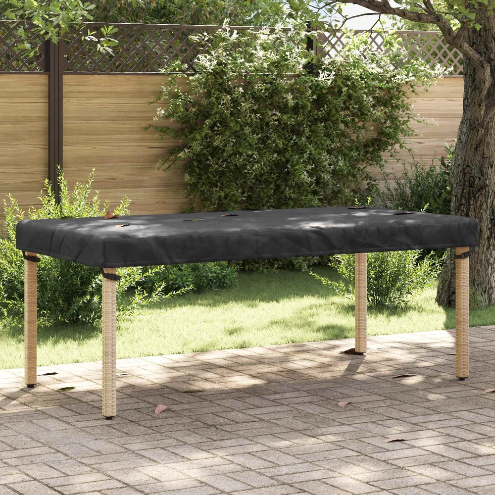 Stalo uždengimas 202 x 92 x 15 cm audinys Stačiakampio Juoda