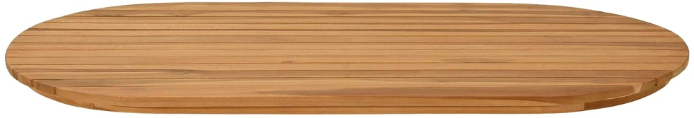 Stalo viršus 100 x 50 x 3,5 cm Ovalo Kieto teka medžio Natūrali