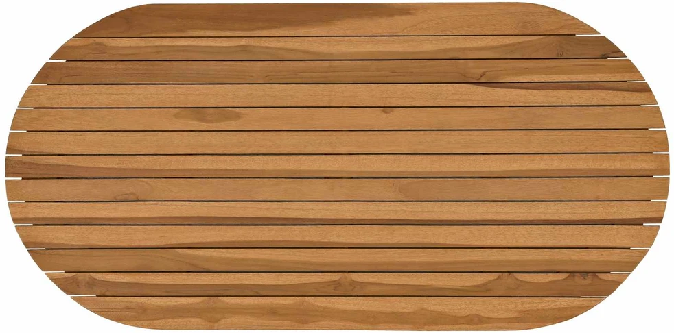 Stalo viršus 100 x 50 x 3,5 cm Ovalo Kieto teka medžio Natūrali