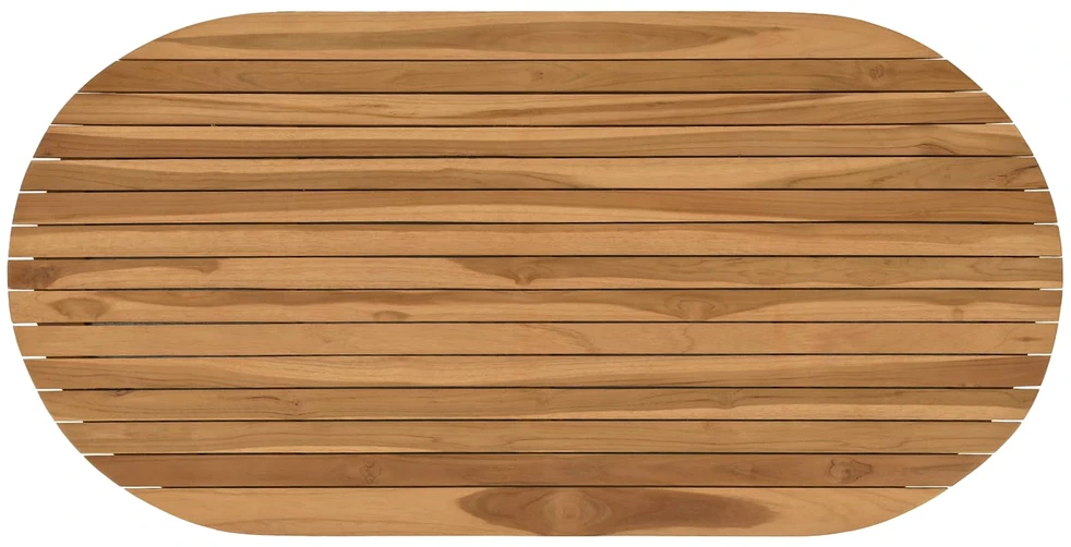 Stalo viršus 110 x 55 x 3,5 cm Ovalo Kieto teka medžio Natūrali