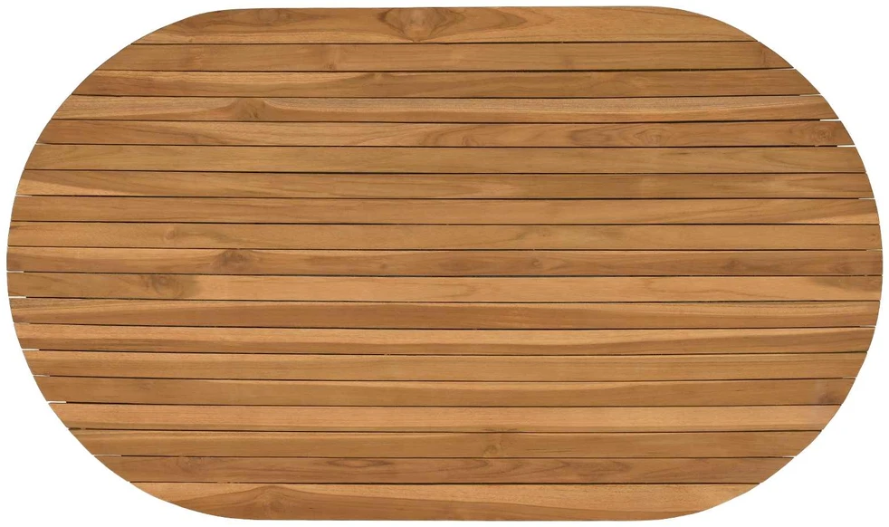 Stalo viršus 120 x 70 x 3,5 cm Ovalo Kieto teka medžio Natūrali