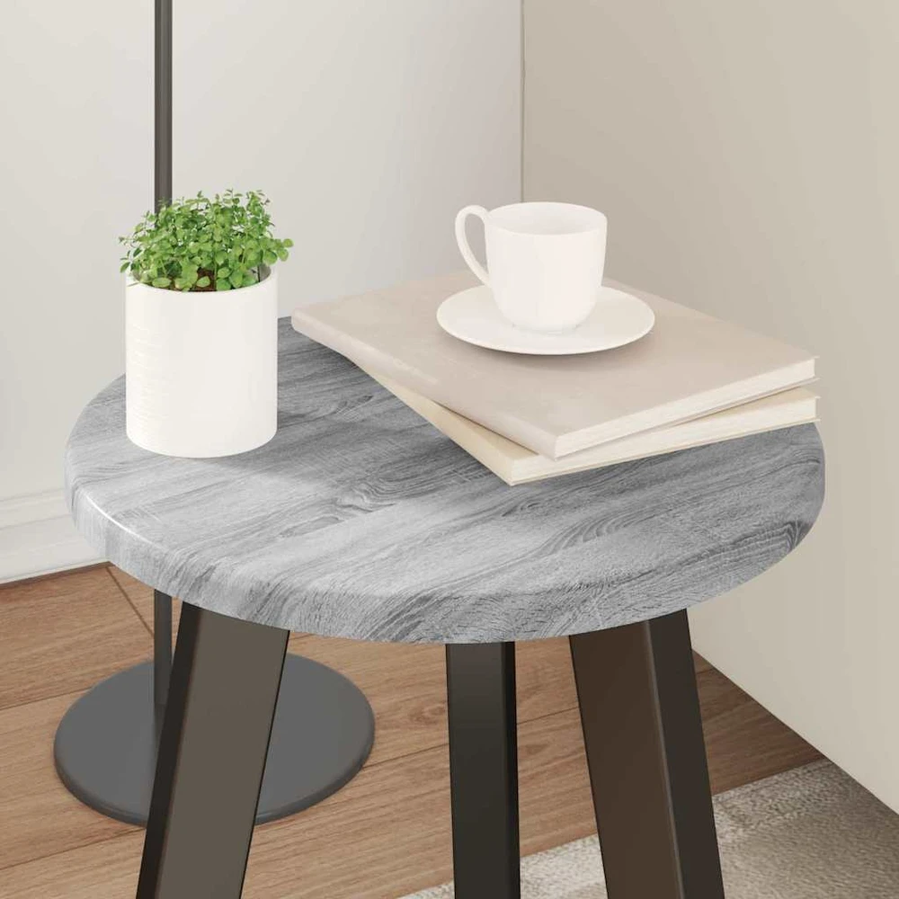 Stalo viršus Ø 30 x 1,5 cm Apvali Apdirbta mediena Pilka Sonoma