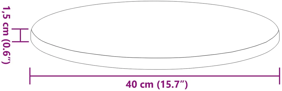Stalo viršus Ø 40 x 1,5 cm Apvali Apdirbta mediena