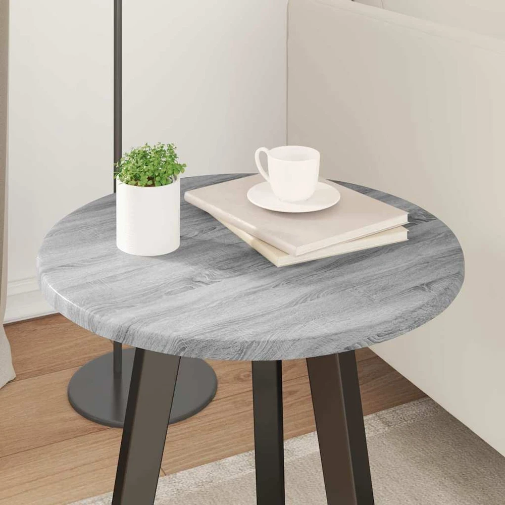 Stalo viršus Ø 40 x 1,5 cm Apvali Apdirbta mediena Pilka Sonoma