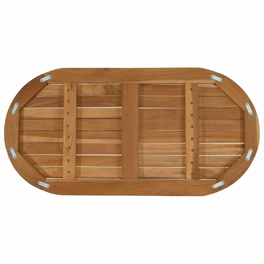 Stalo viršus 80 x 40 x 2,5 cm Ovalo Kieto teka medžio Natūrali