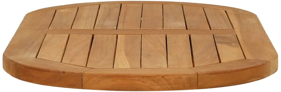 Stalo viršus 80 x 40 x 2,5 cm Ovalo Kieto teka medžio Natūrali