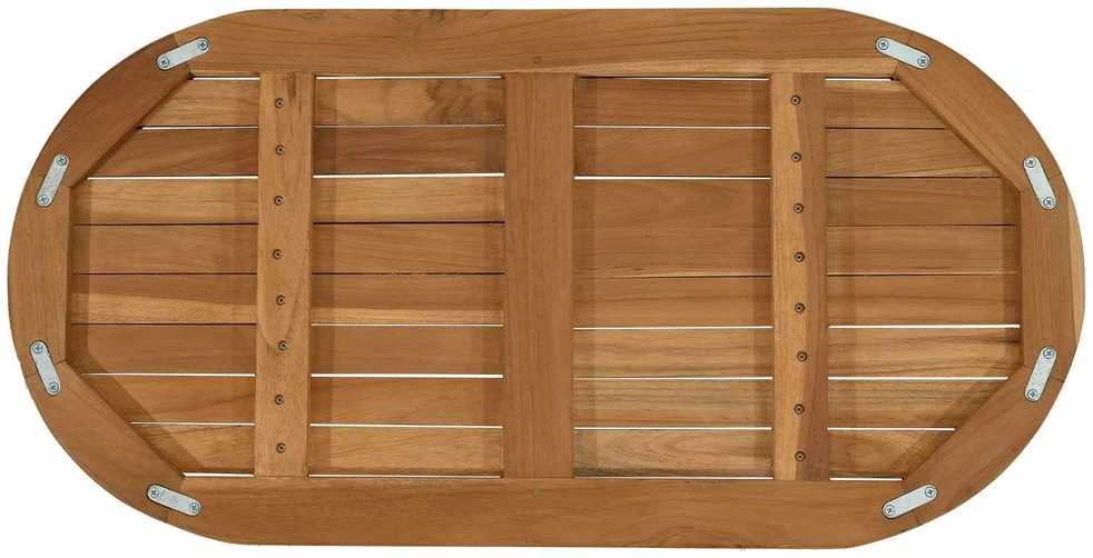 Stalo viršus 80 x 40 x 2,5 cm Ovalo Kieto teka medžio Natūrali