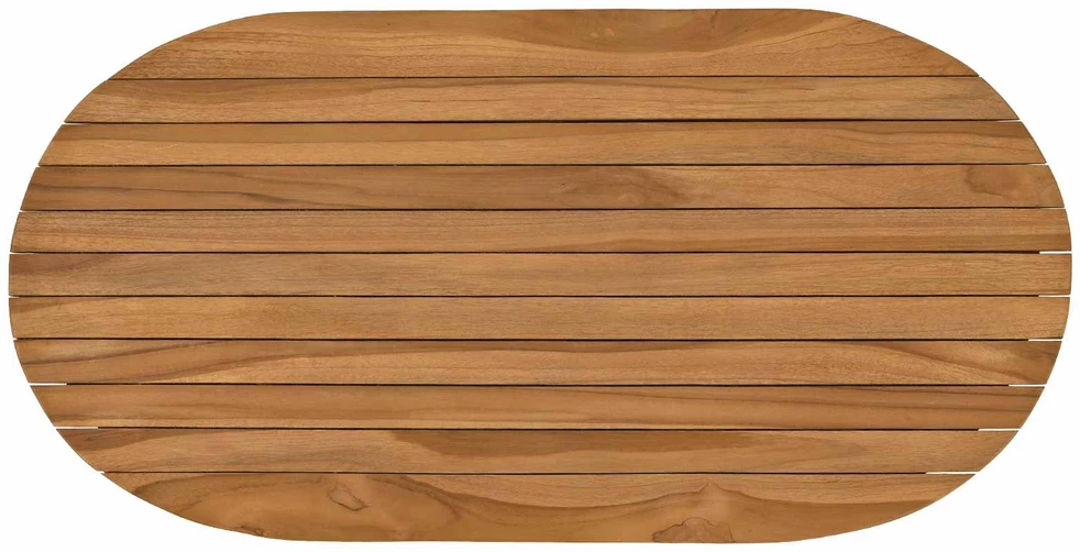 Stalo viršus 80 x 40 x 3,5 cm Ovalo Kieto teka medžio Natūrali